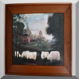 A33. Elizabeth Gilkey sheep print. ”Rouge Bluffs. Printed signature EFG 1980. 18”h x 24”w - $75 